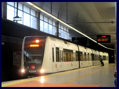 Metro train from Valencia Airport.